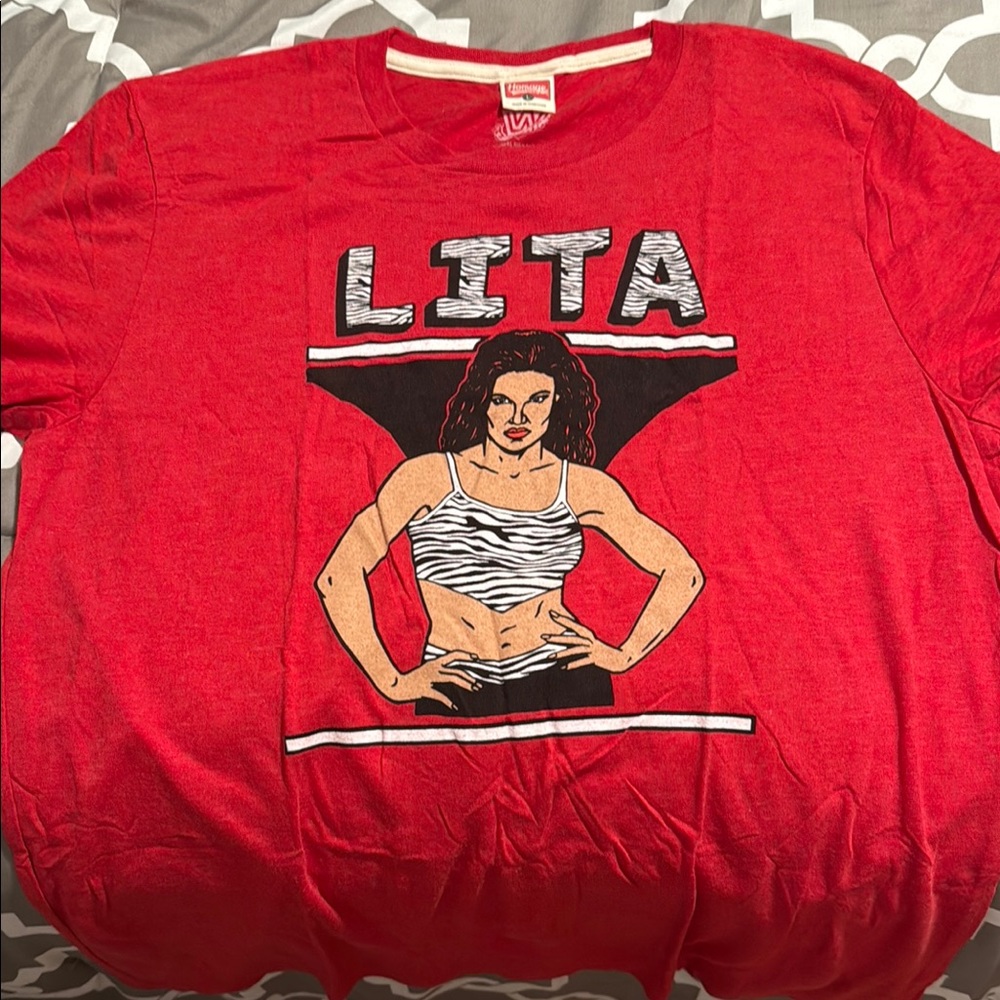 Homage WWE Lita Red Graphic Men’s T-shirt.
